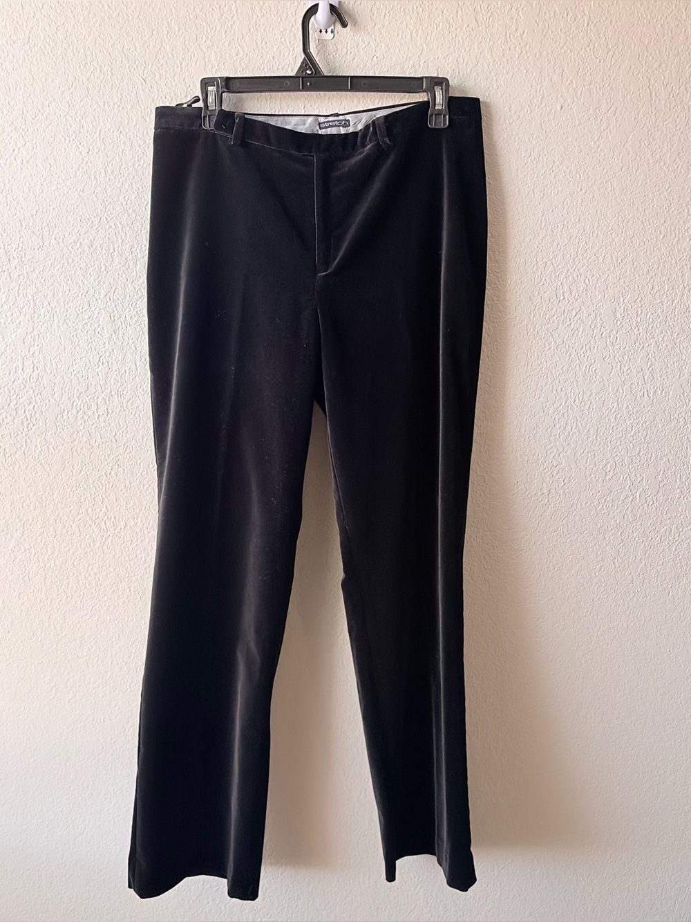 Gap vintage 00s stretch woman’s black velour  pants size 10A cotton fall winter
